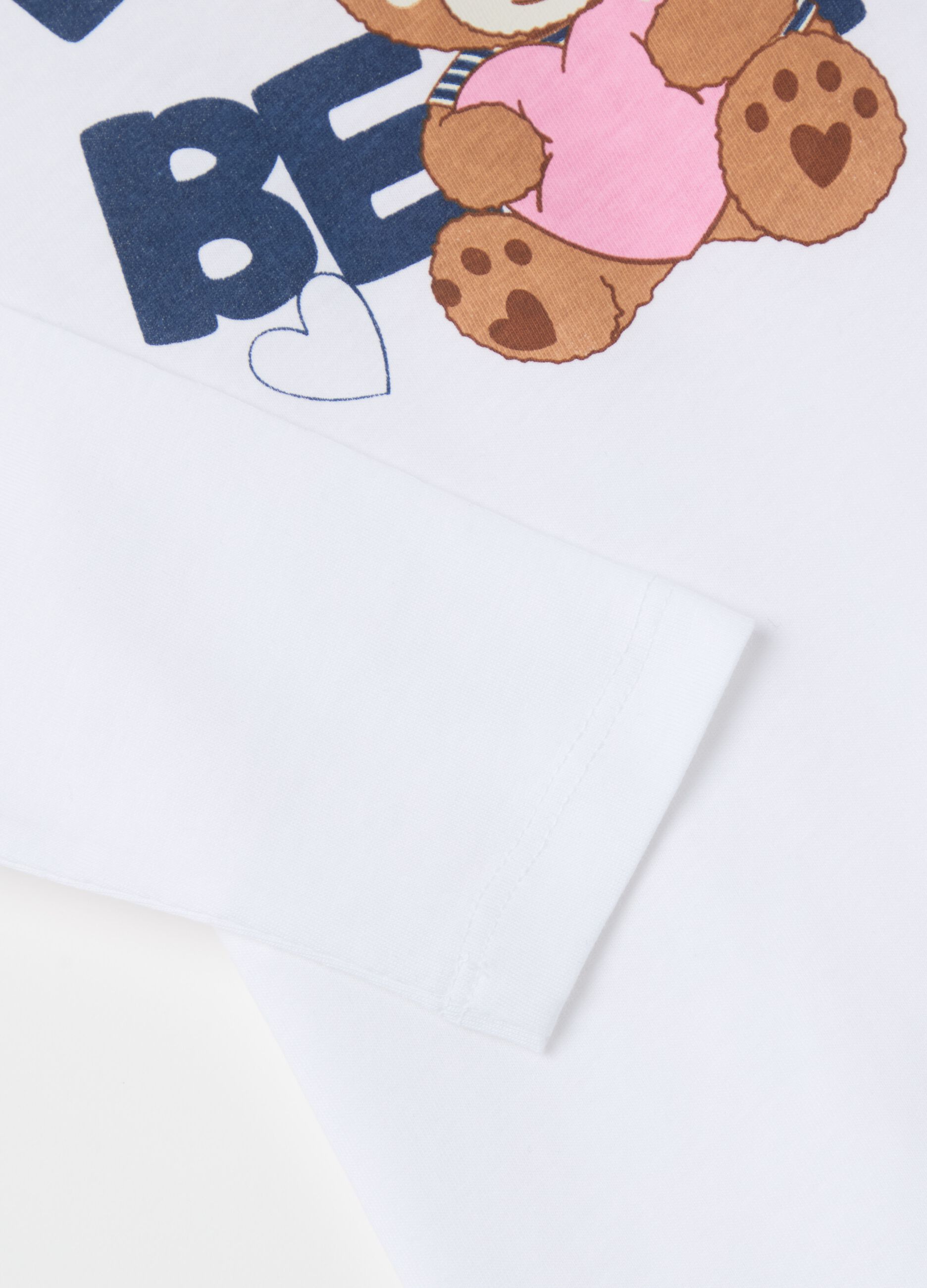 Long-sleeved T-shirt with "Lovely Bear" print
