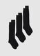 Three-pack of long black cotton blend socks, regular fit_0