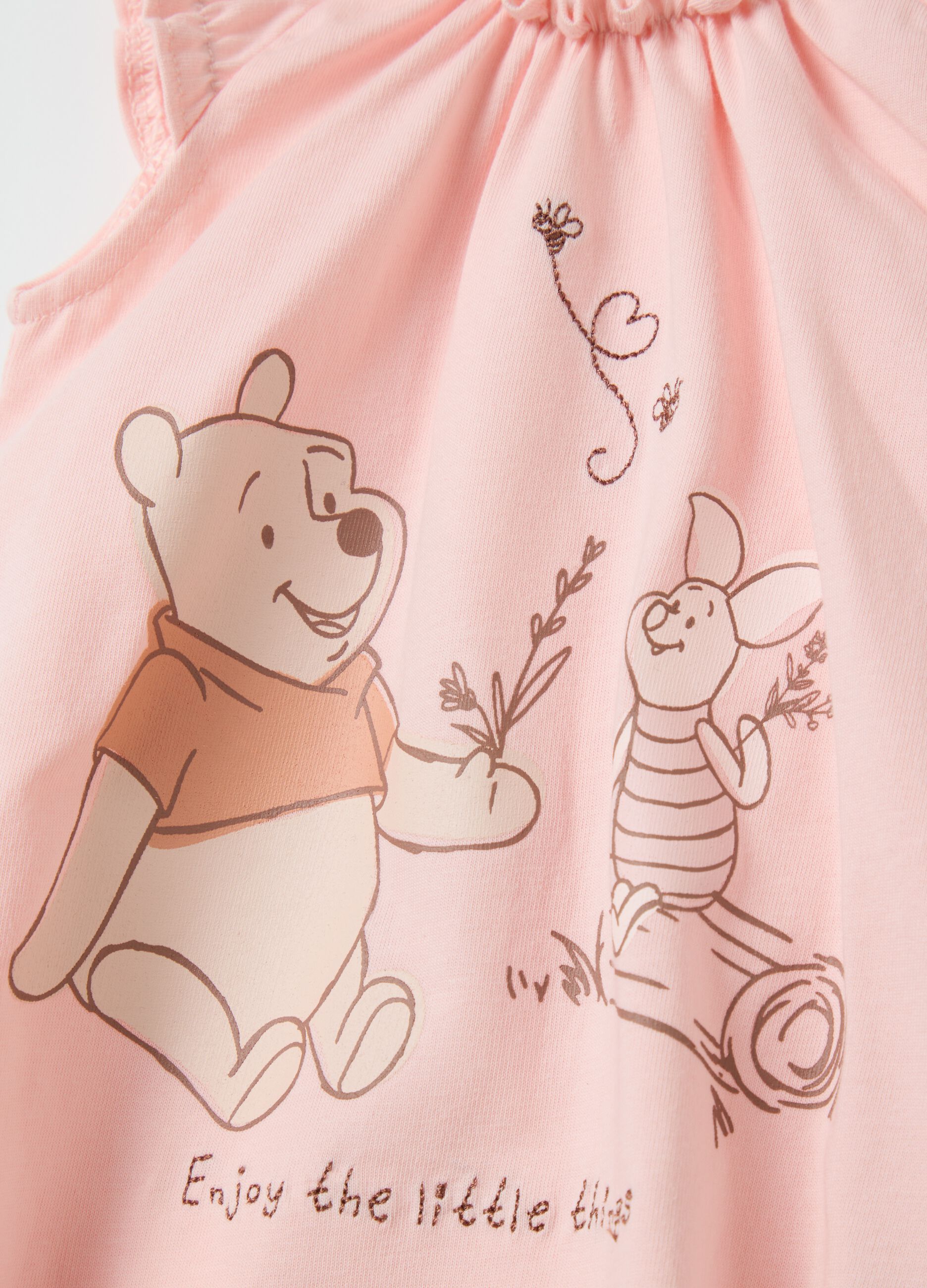 Pink bodysuit with Winnie the Pooh print