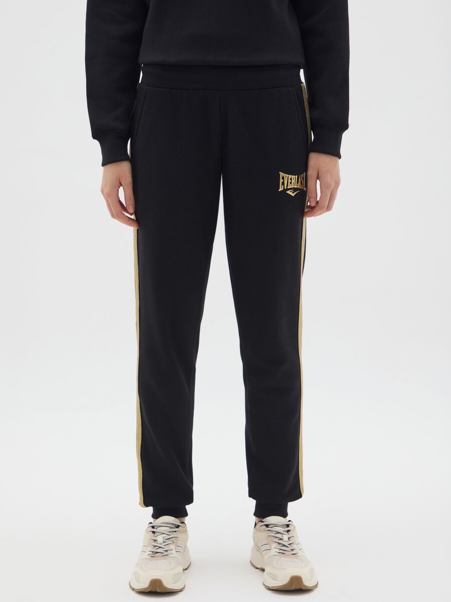 Multicolour cotton blend regular fit trousers_1