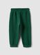 Pantaloni jogger verdi in puro cotone organico con coulisse per bimbo_1
