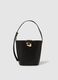 Black bucket bag with gold details_0