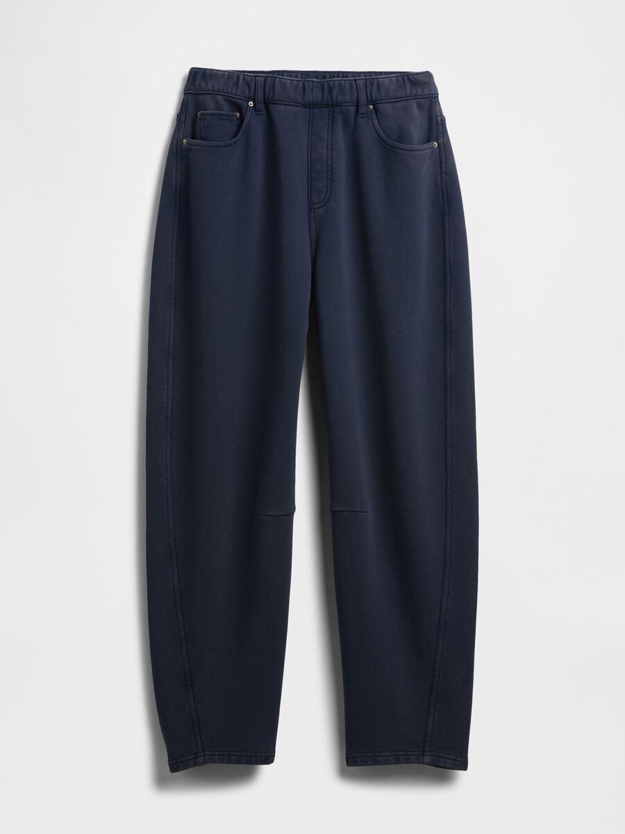 Pantaloni in misto cotone a gamba larga_4