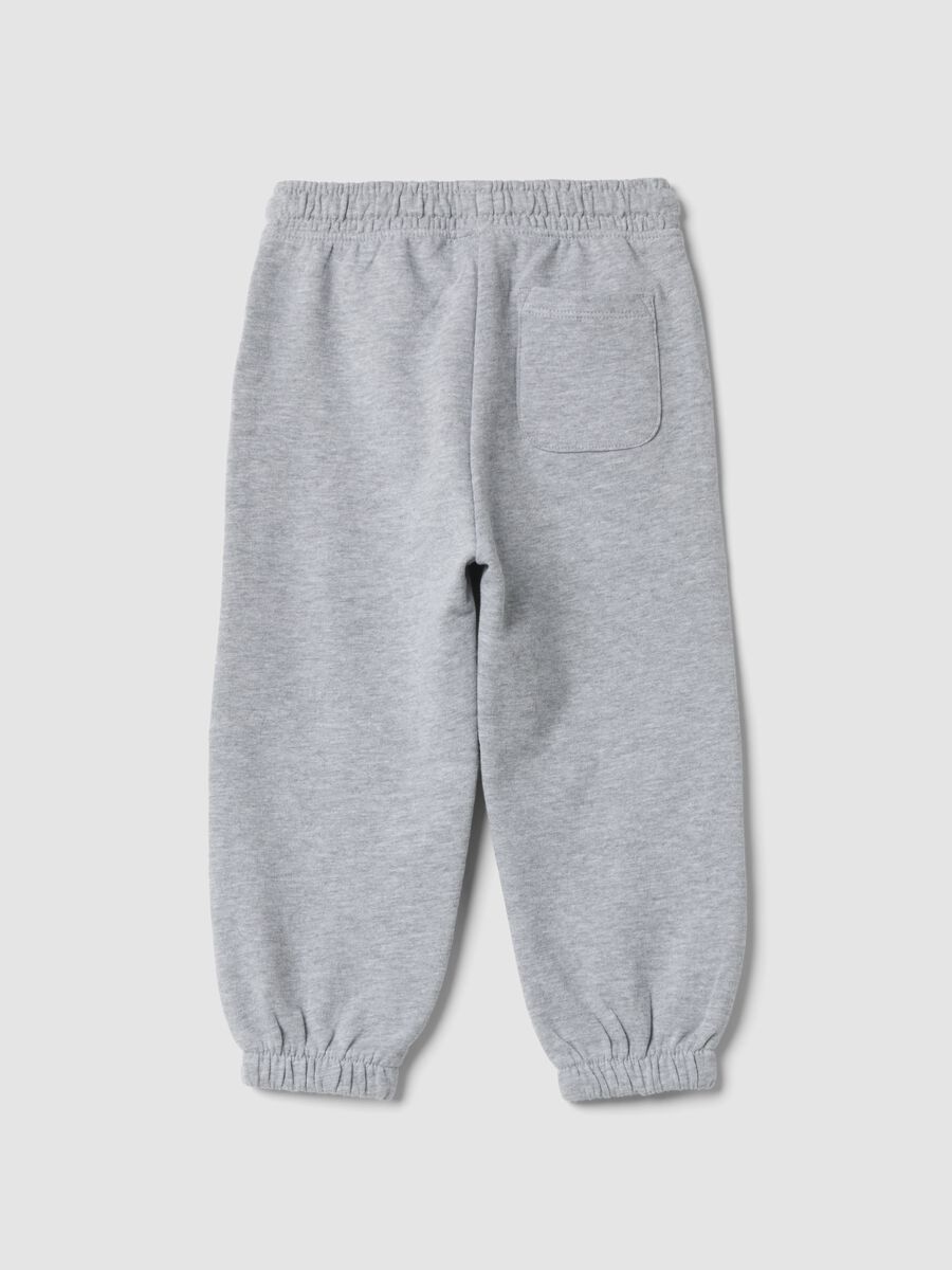 Pantaloni jogger grigi in misto cotone e viscosa_1