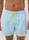 Blue and white striped swim boxers with Donald Duck print_1