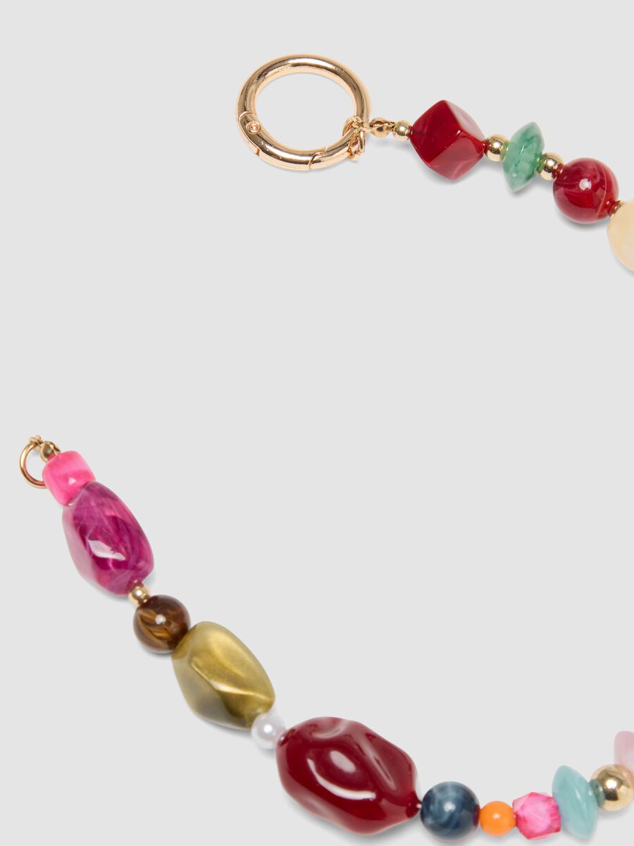 Multicoloured beaded keyring_0