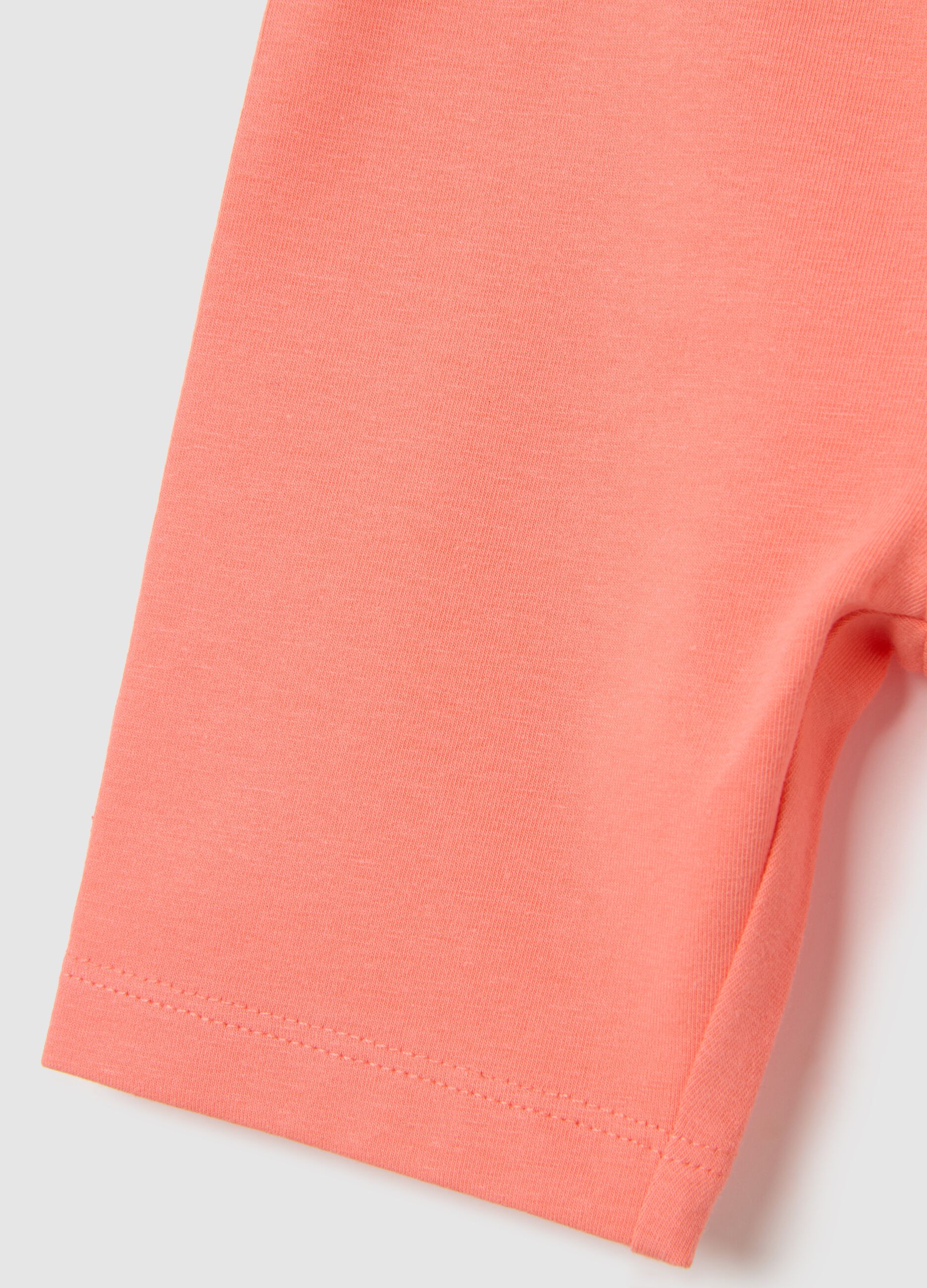 Pantaloncini da neonata in misto cotone rosa regular fit