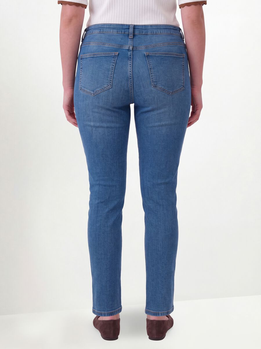 Jeans denim blu in cotone elasticizzato slim fit_3
