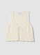 White pure cotton regular-fit waistcoat with tie fastening and deep V-neck_4
