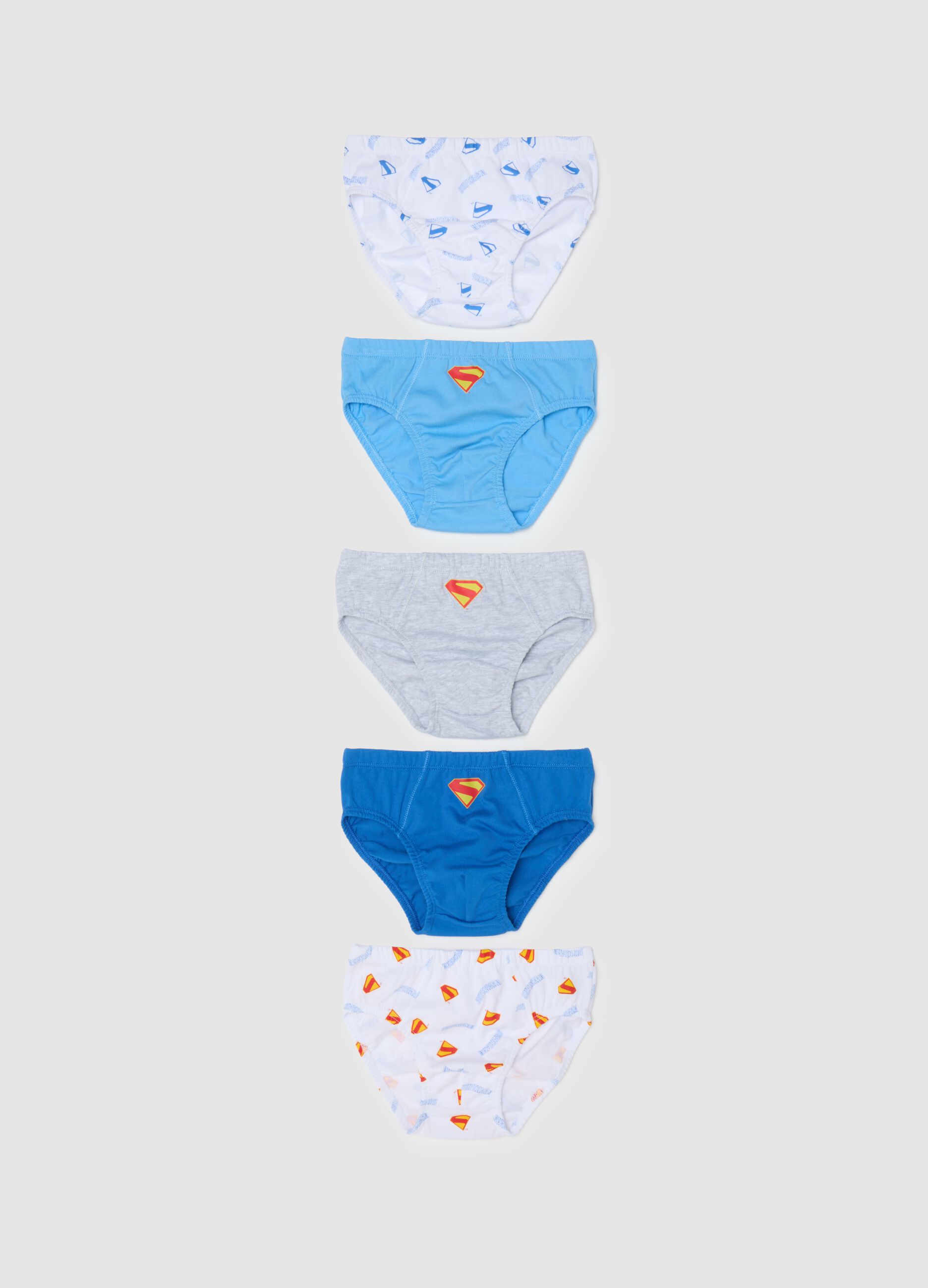 Children's pure cotton multicolor briefs with Superman print