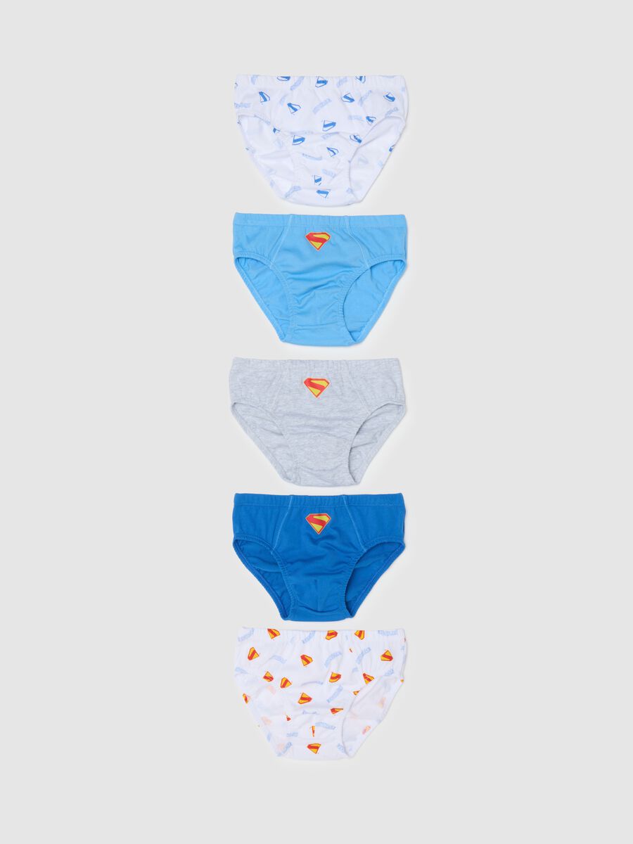 Children's pure cotton multicolor briefs with Superman print_0