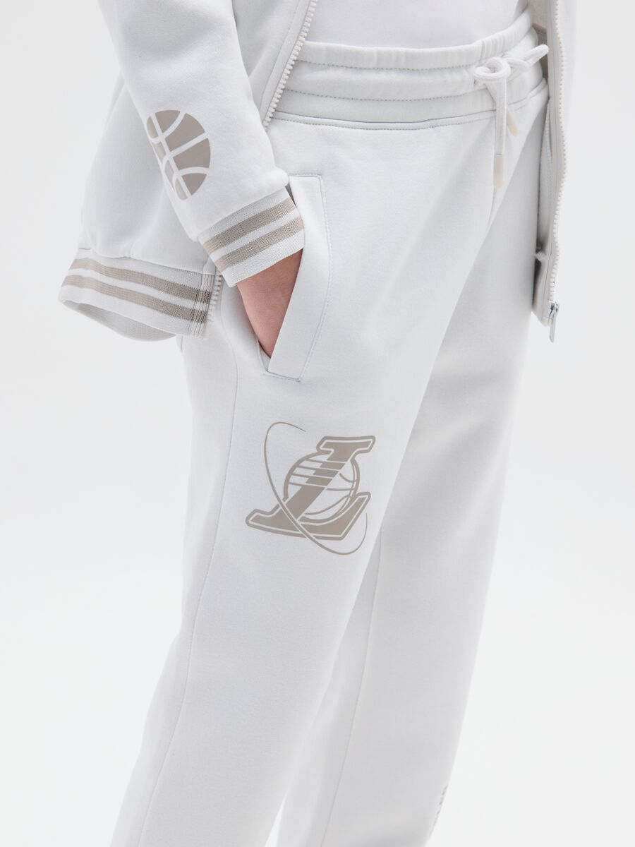 Kids' grey regular fit cotton blend trousers Los Angeles Lakers_2
