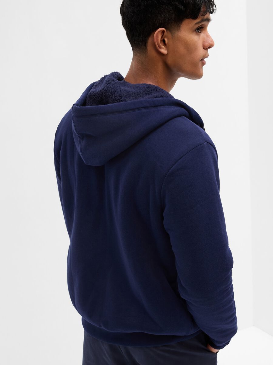 Full-zip con interno in sherpa ricamo logo_1