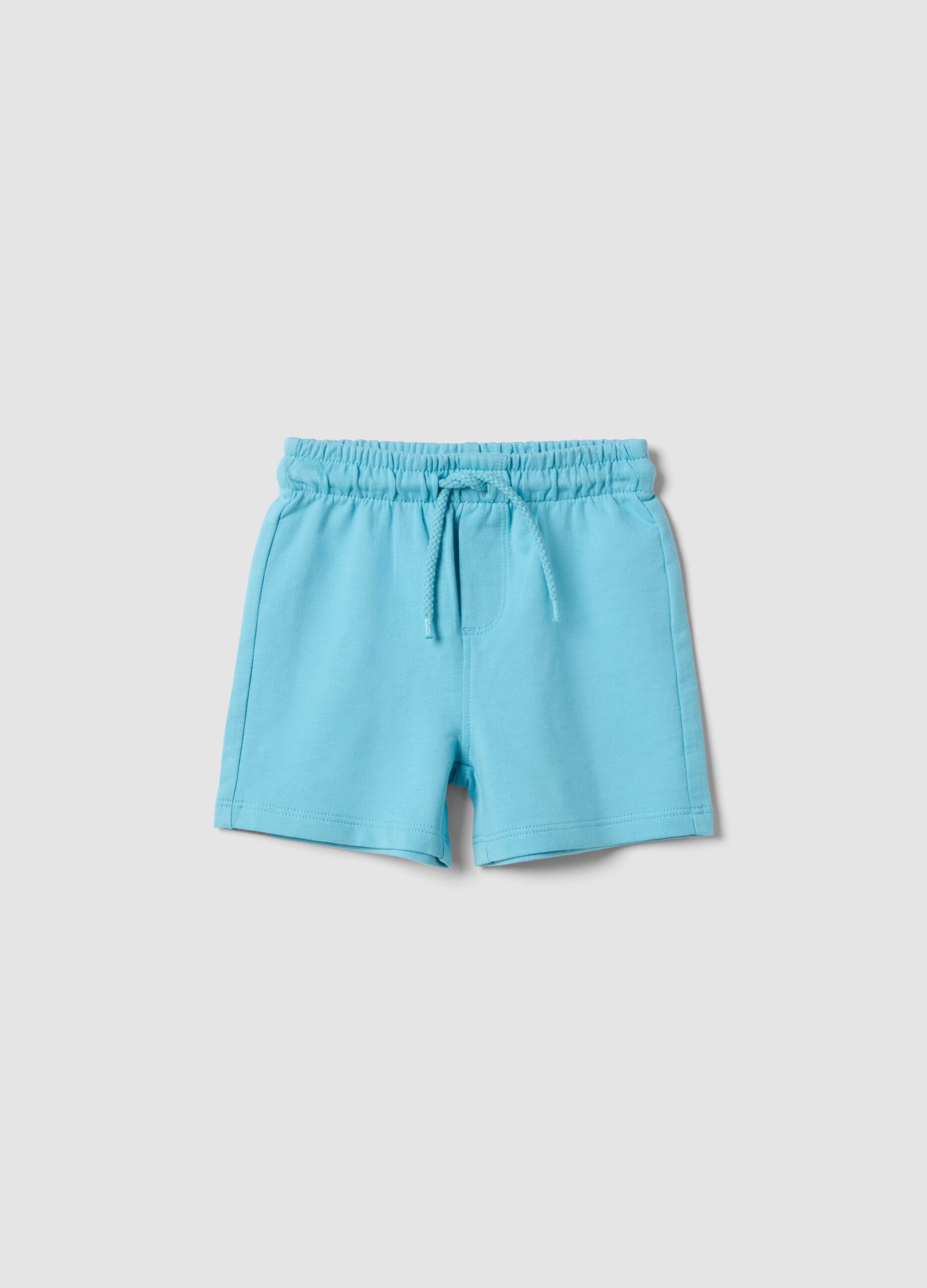 Blue pure cotton regular fit shorts for boy