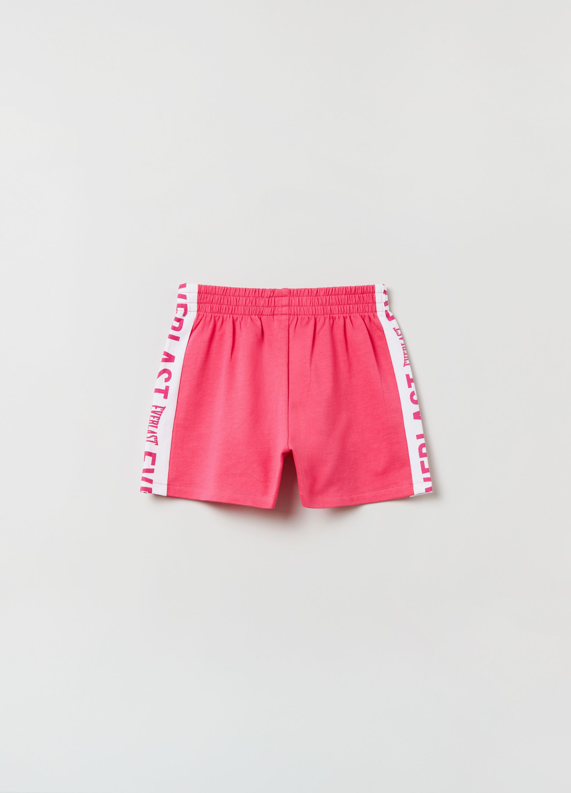 Stretch cotton shorts with Everlast print