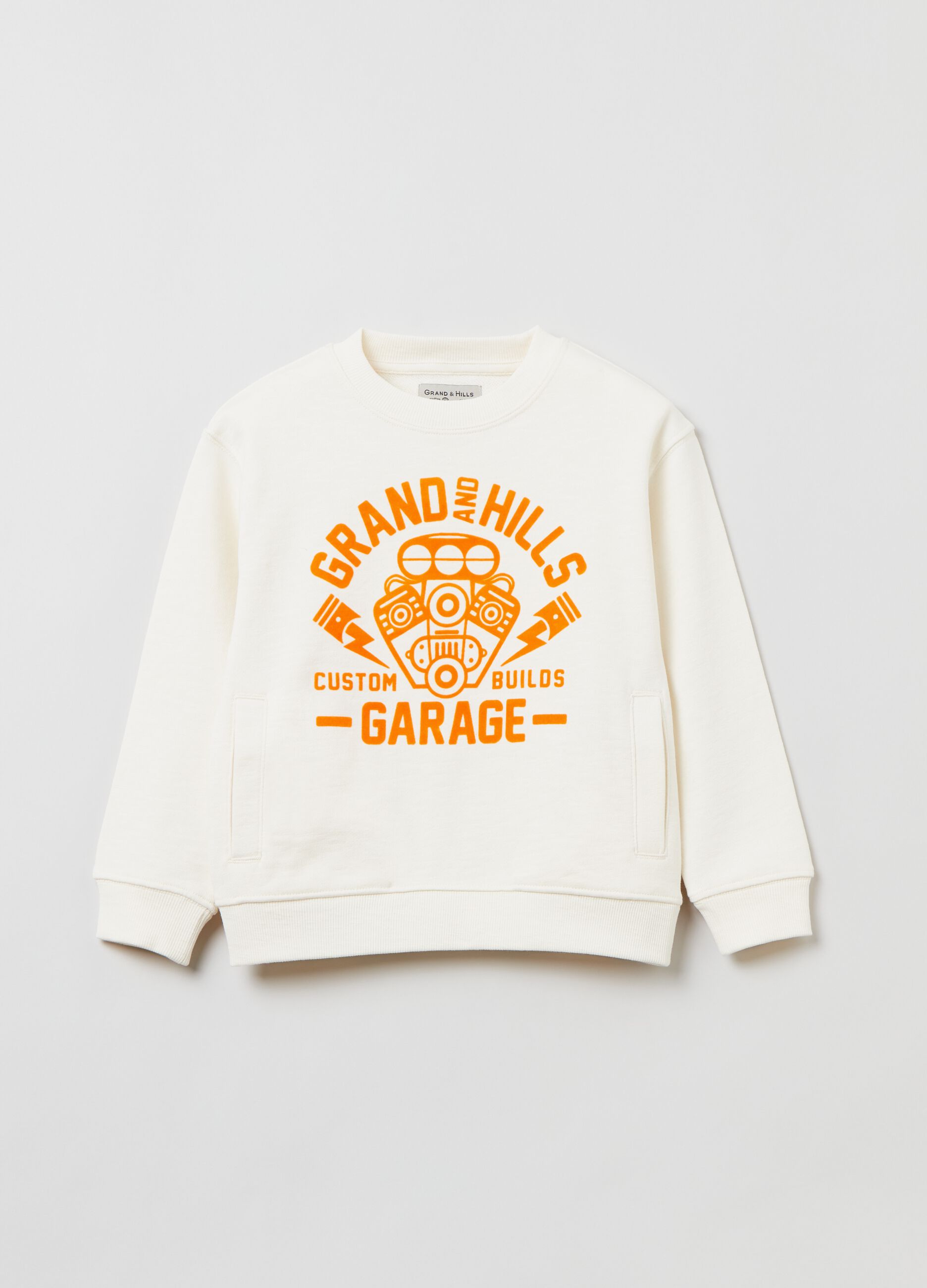 Cotton sweatshirt with Grand&Hills print