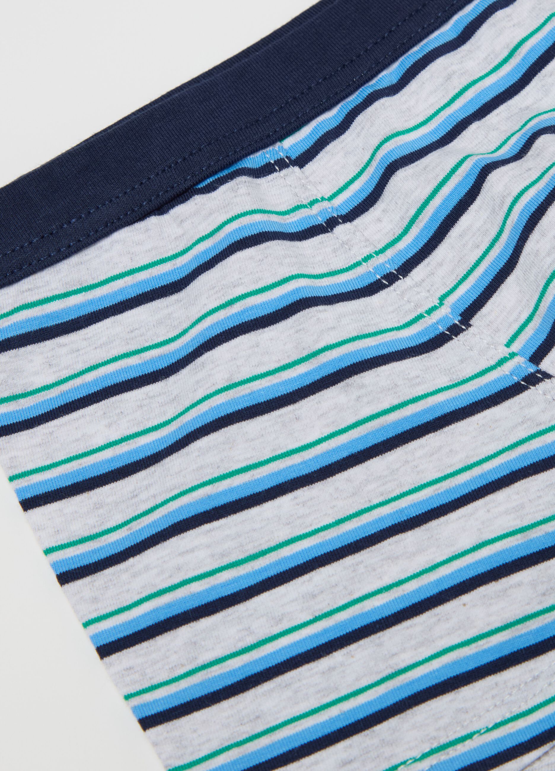 Boxer midi in cotone stretch a righe