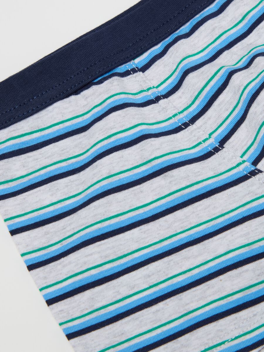 Striped midi boxer shorts in stretch cotton_2