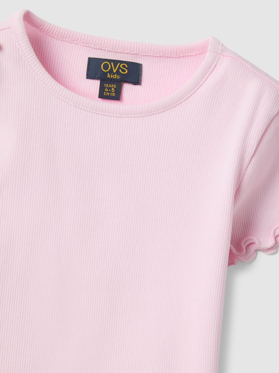 Girls' Pink Stretch Cotton T-Shirt Regular Fit_2