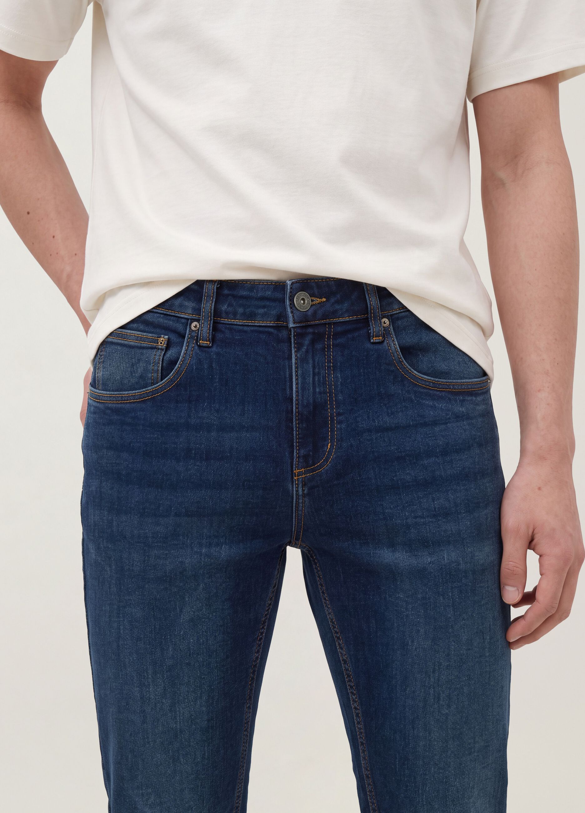 skinny-fit stretch cotton denim jeans