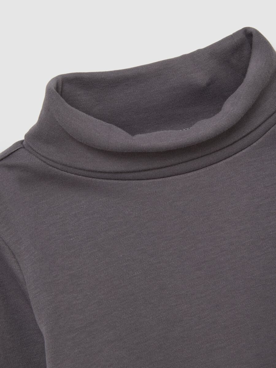 Girls' grey pure cotton regular fit top_2