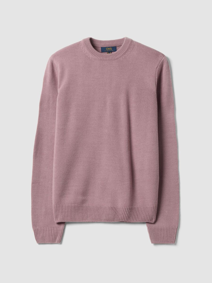 Maglia rosa girocollo in jersey knit regular fit_0