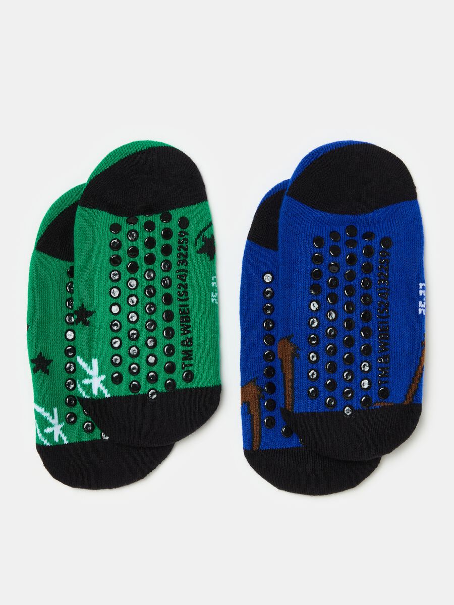 Two-pair pack Taz slipper socks in organic cotton_1