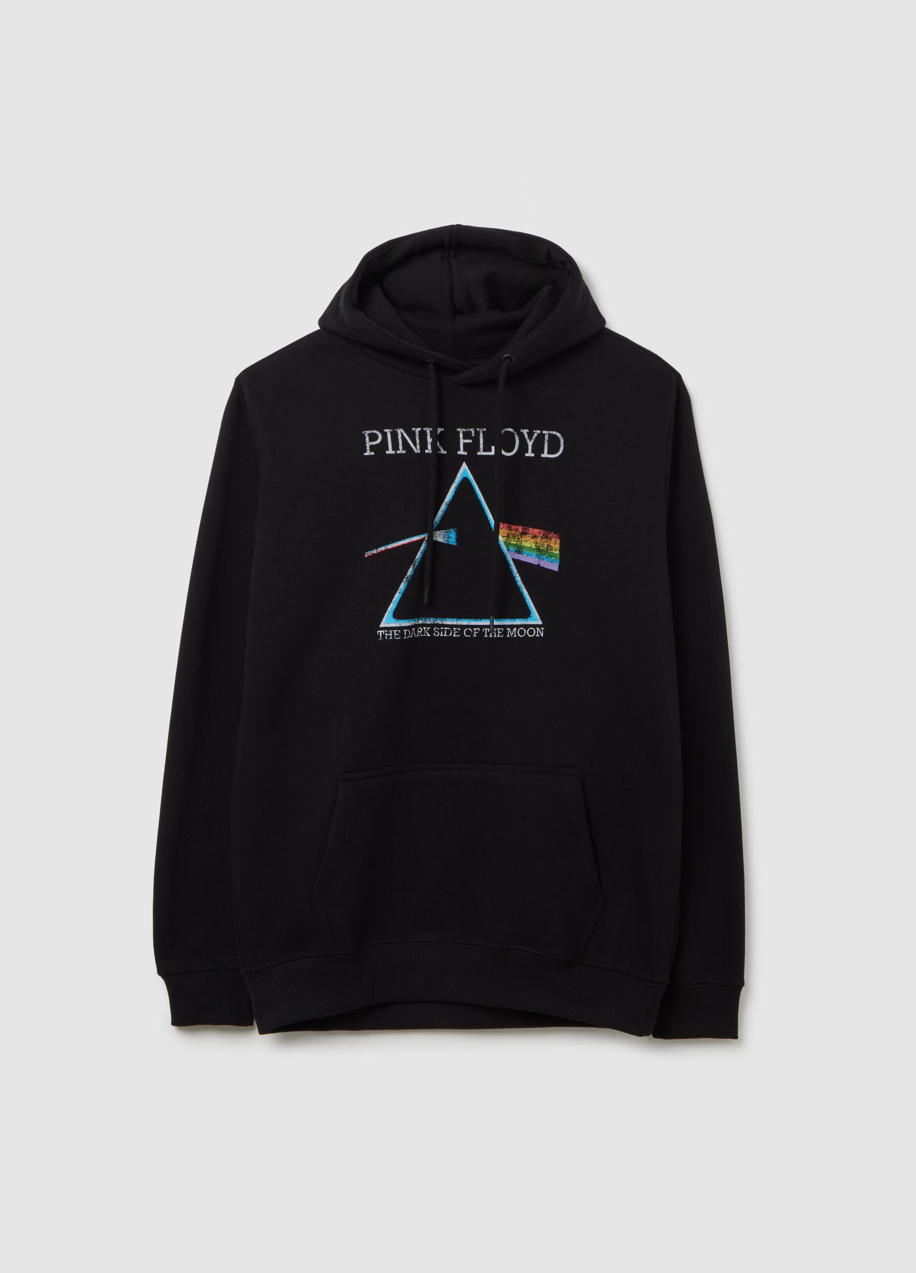 Black cotton-blend hoodie relaxed fit