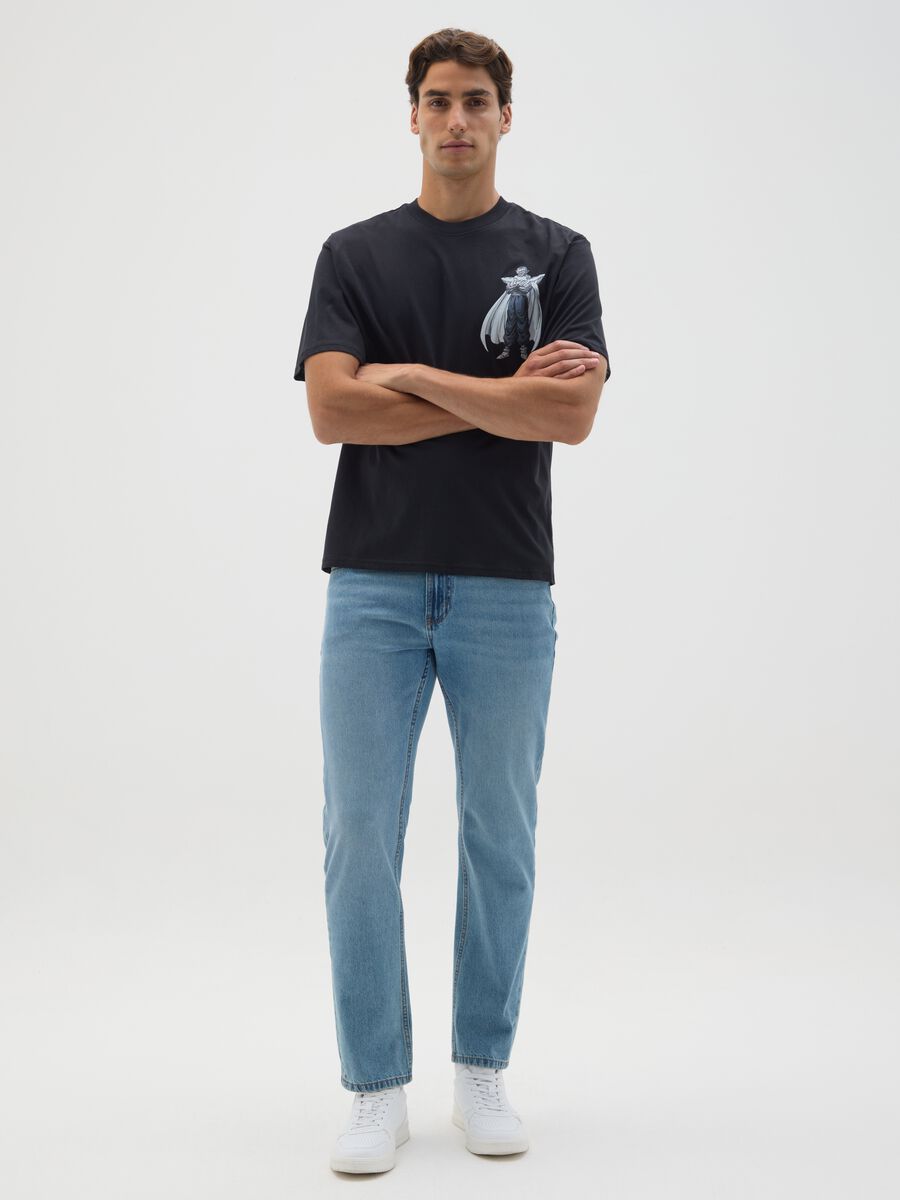 Black pure cotton regular fit t-shirt with print_1