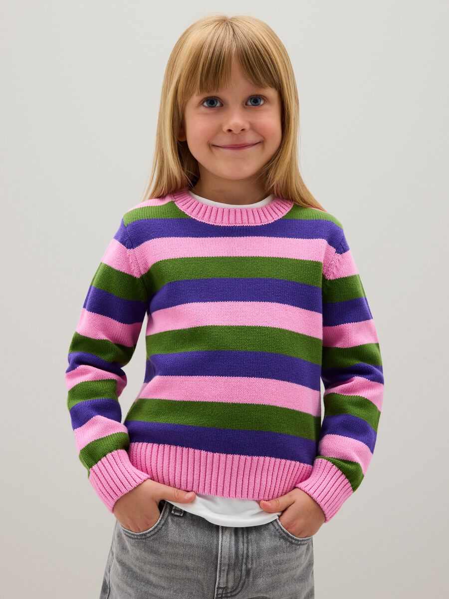Girls' multicolour pure cotton regular fit pullover_0