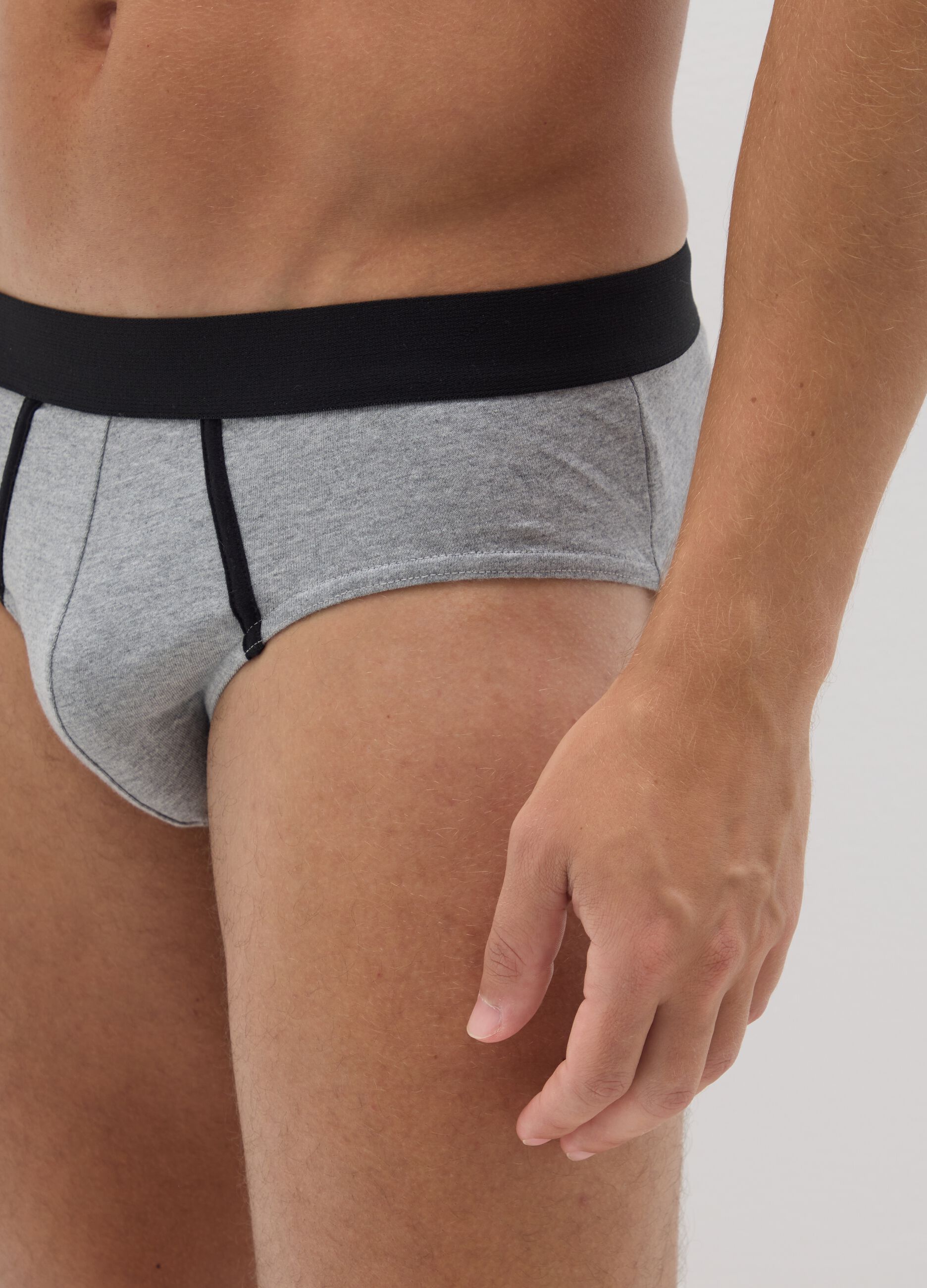 Regular fit pure cotton grey multipack briefs