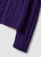 Purple pure cotton cable-knit crew-neck jumper_5