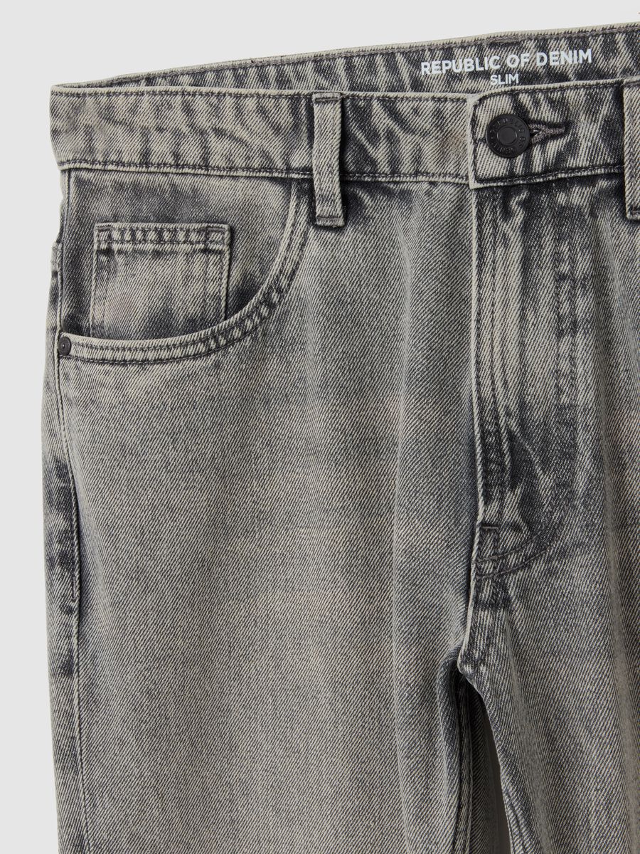 Grey slim fit denim jeans_5