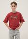 Red pure cotton kids' t-shirt relaxed fit with Miami Heat print_0
