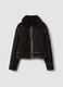 Black stretch-fabric jacket with zip_0