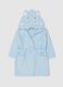 Blue hooded cotton baby bathrobe_0