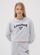 Grey organic cotton sweatshirt with front print for girls_0