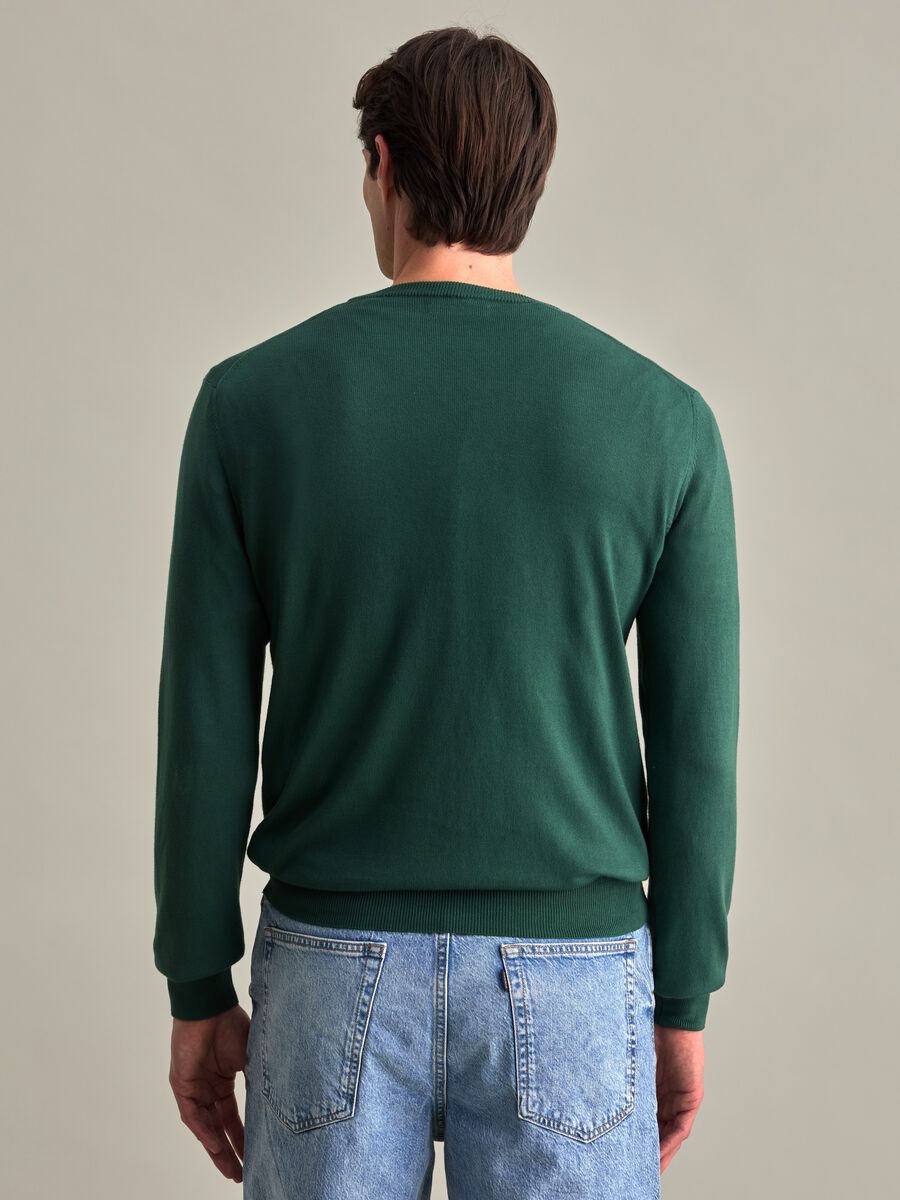 Solid colour pullover with round neck_3