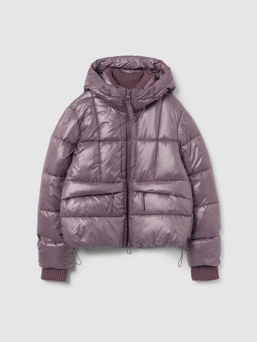Piumino The Iconic Puffer viola malva con cappuccio_4