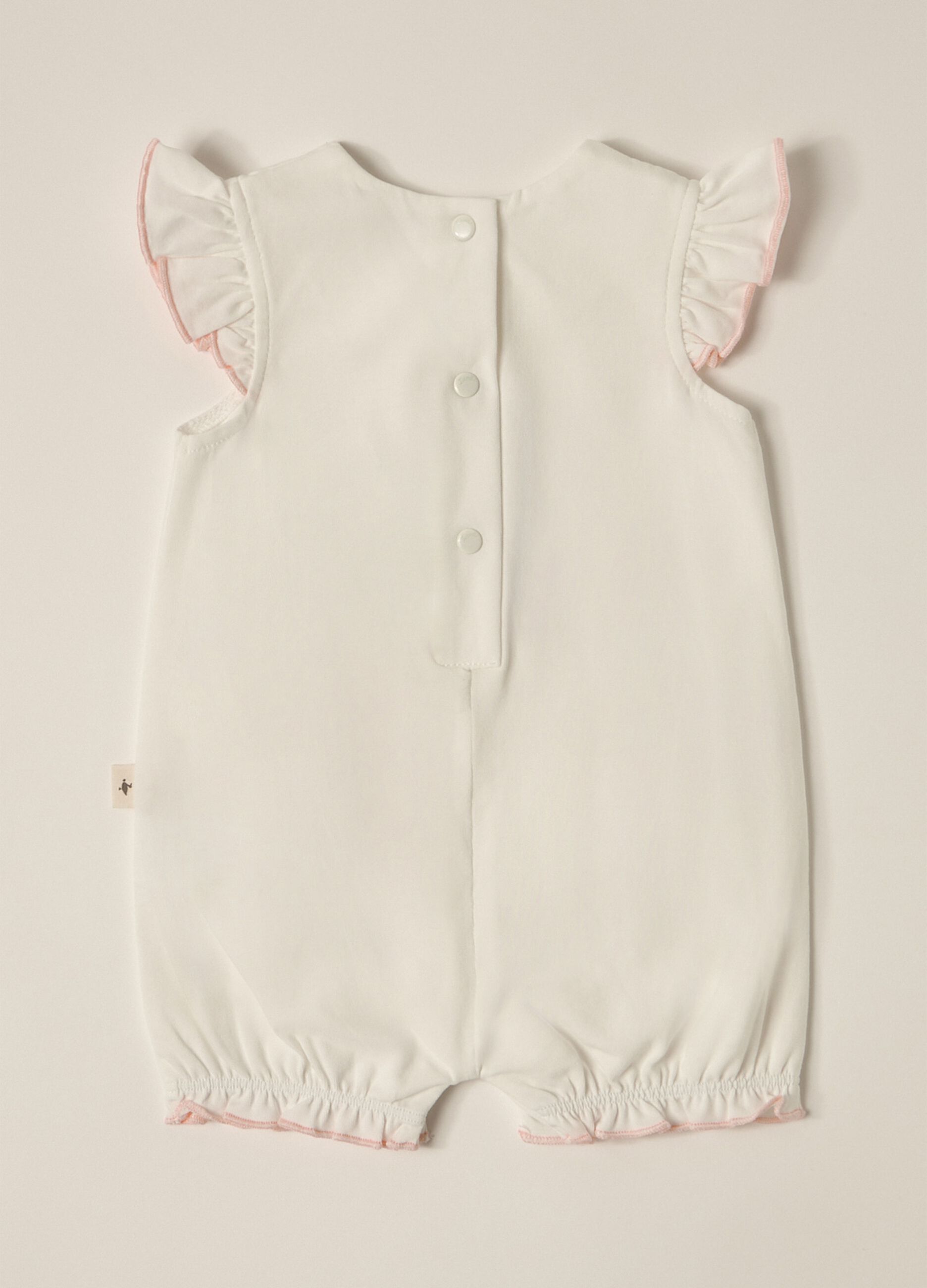 IANA newborn girl romper suit in stretch cotton