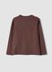 T-shirt marrone in cotone organico elasticizzato girocollo_1