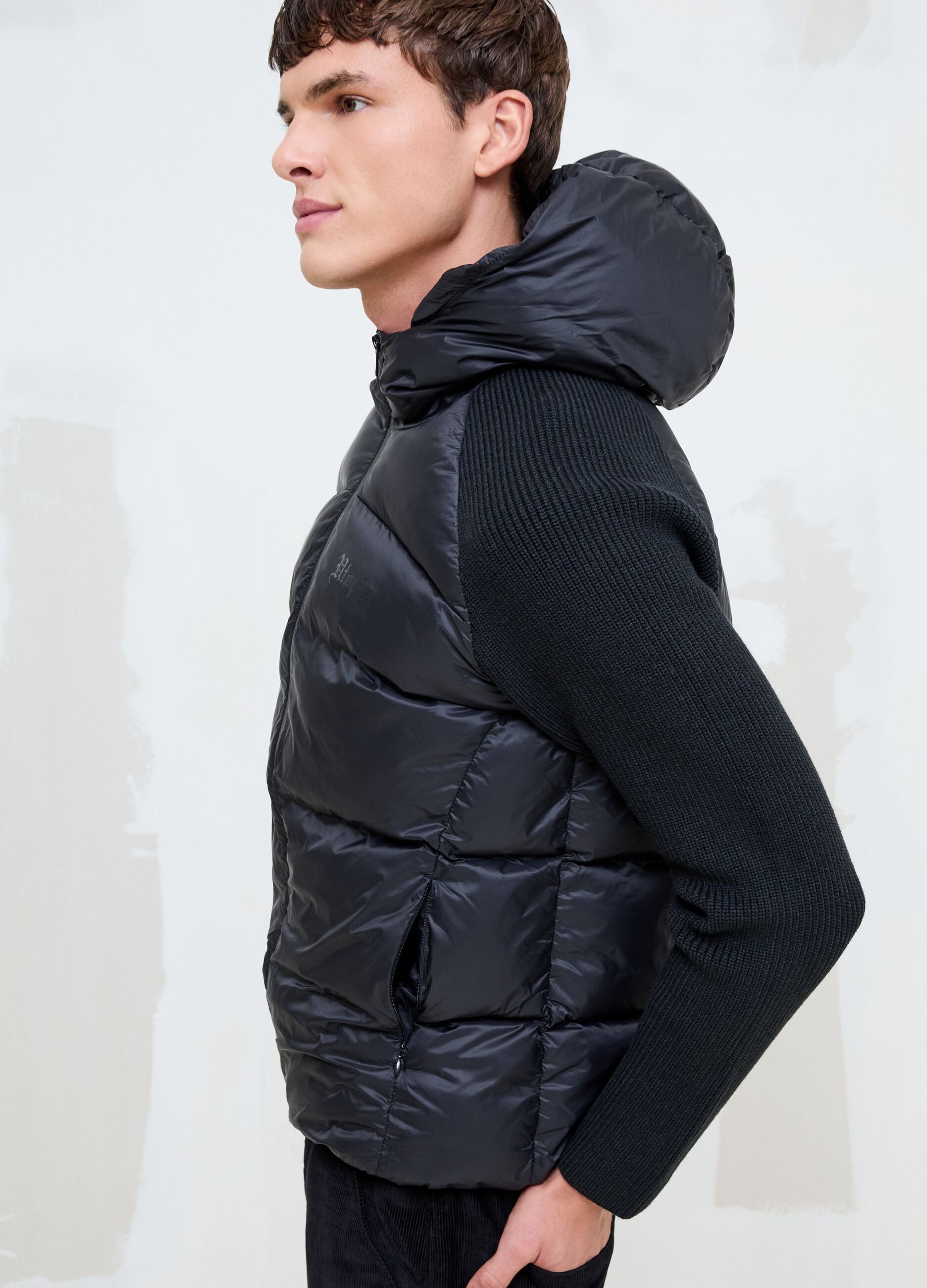 Padded Knit Jacket Black