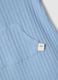 Infant Blue Ribbed Pure Cotton Romper with Buttons_2