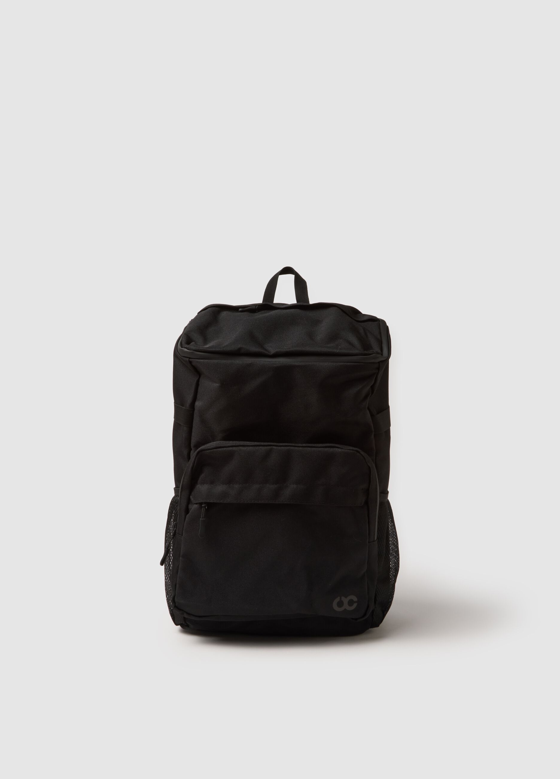 Black sports backpack with adjustable straps