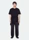 Black denim wide-leg jeans in pure cotton_0