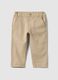 Beige cotton-linen blend chino trousers for boys with regular fit_0