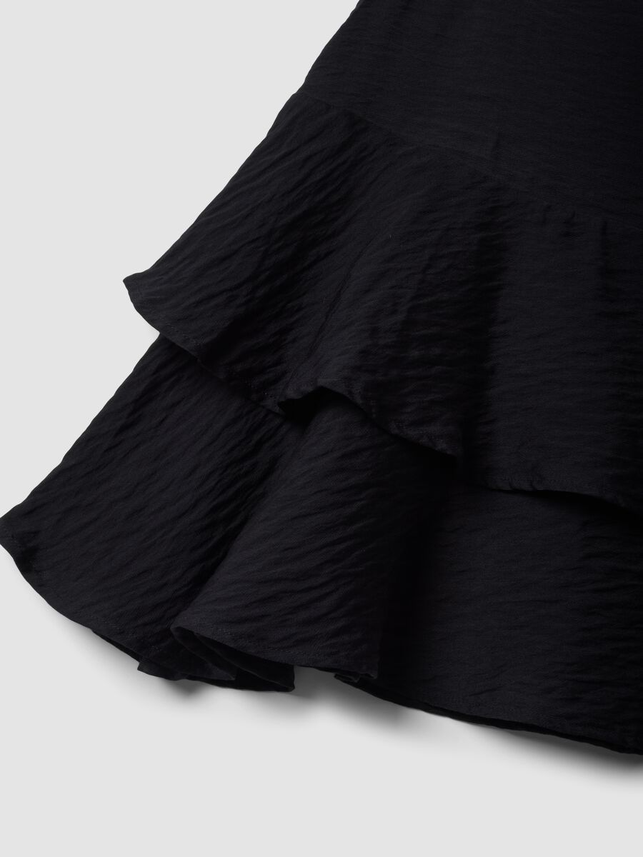 Black viscose-blend tiered skirt_2