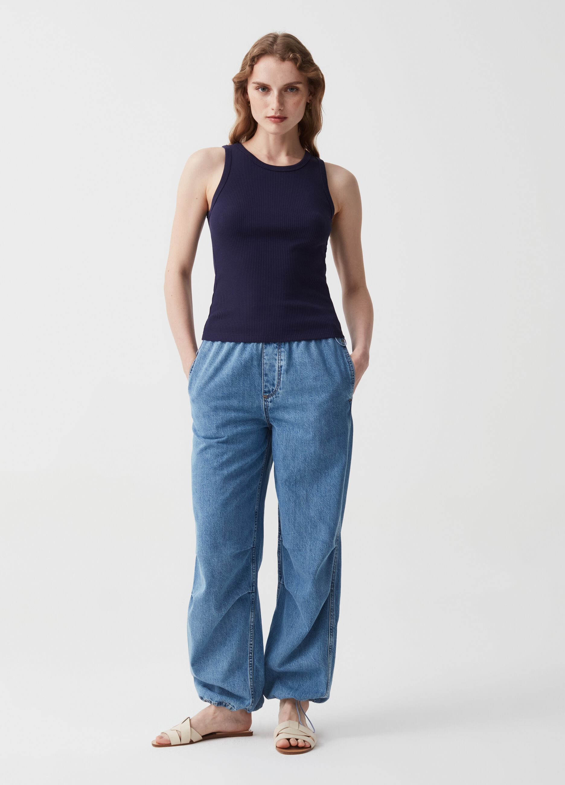 Ovs Tank top Essential a costine sottili