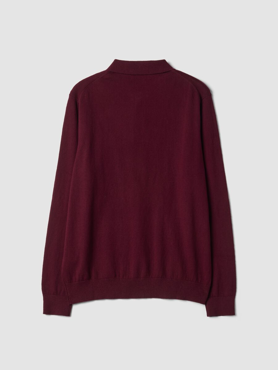 Polo rossa in misto cotone e cashmere a maniche lunghe regular fit_2