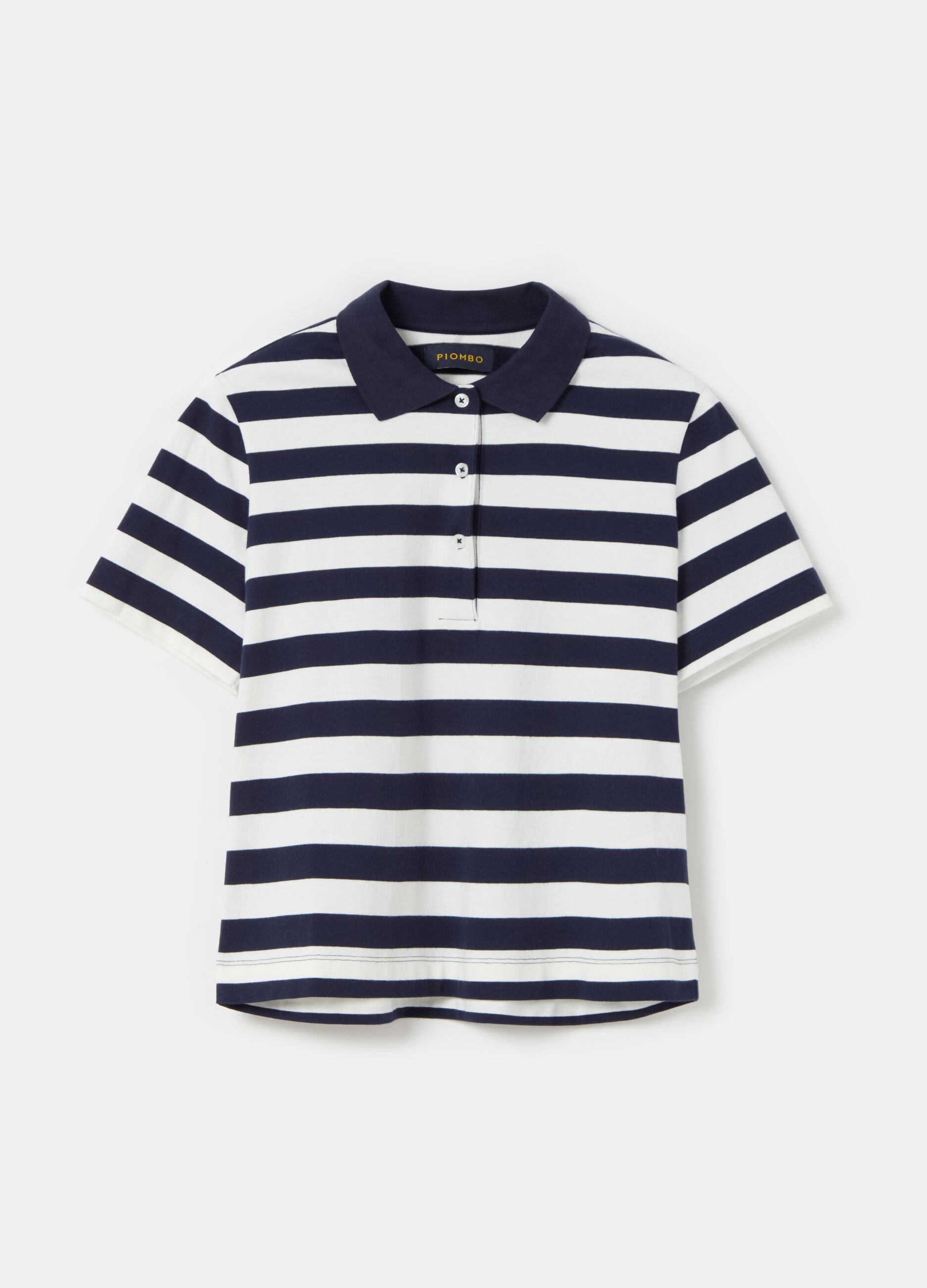 Striped cotton polo shirt